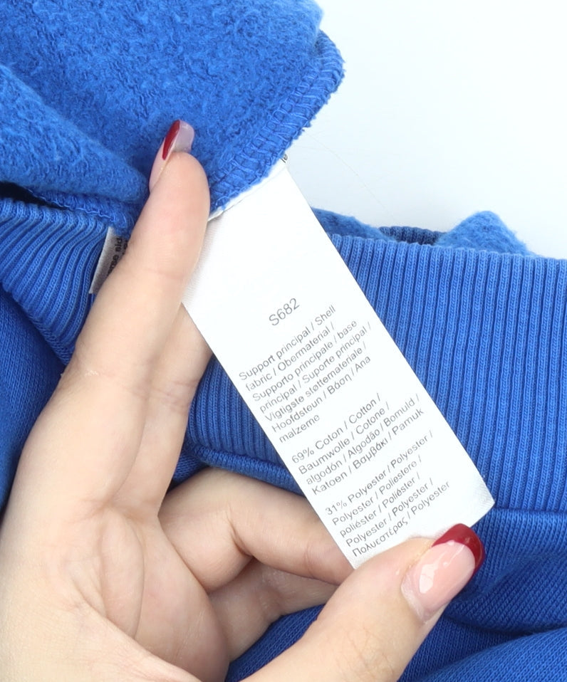 Lacoste Boys Blue Pullover Hoodie 12 Years Logo Fleece Cotton Blend