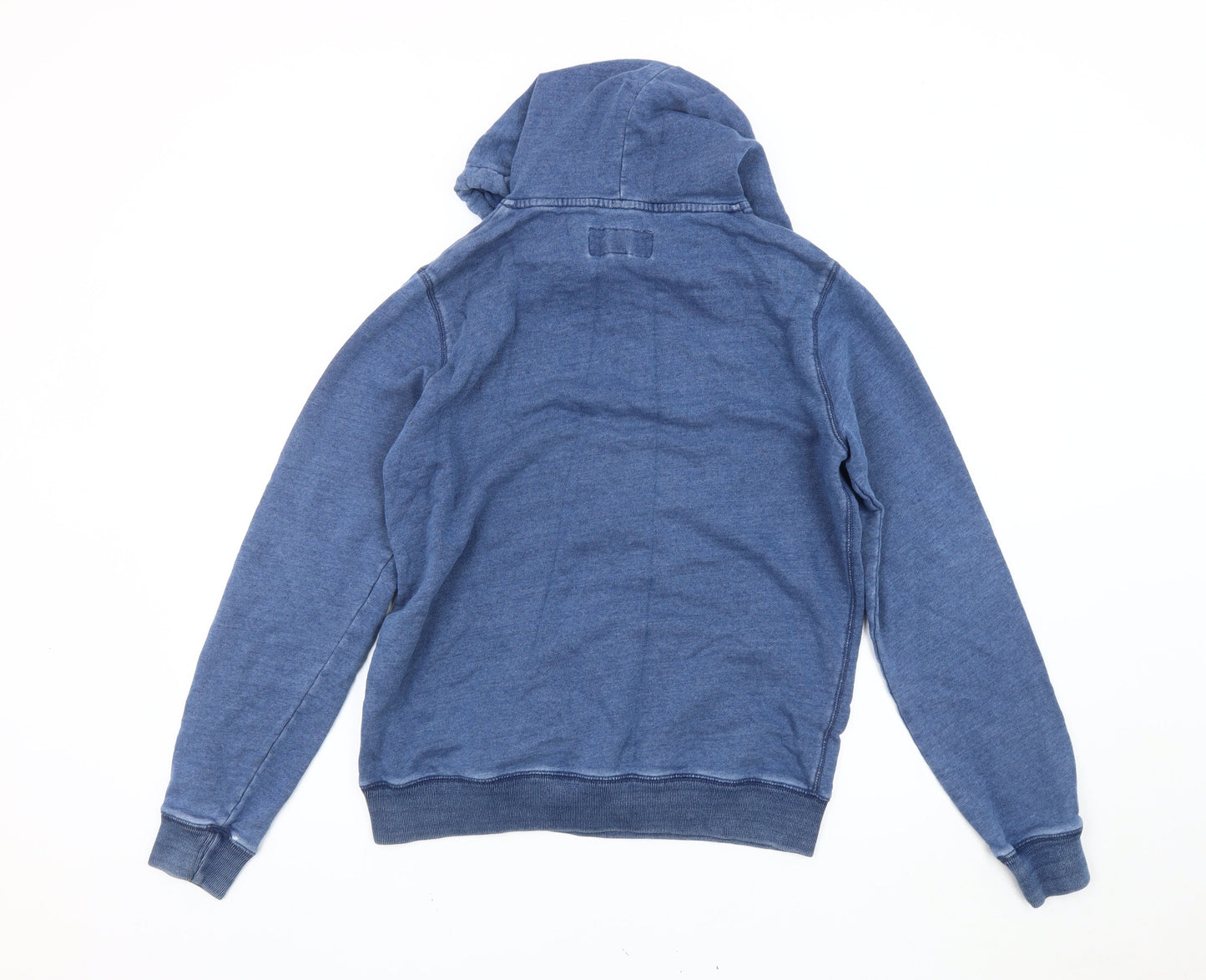 Jack Wills Women’s Blue Hoodie UK 14 Cotton Pullover Logo Print