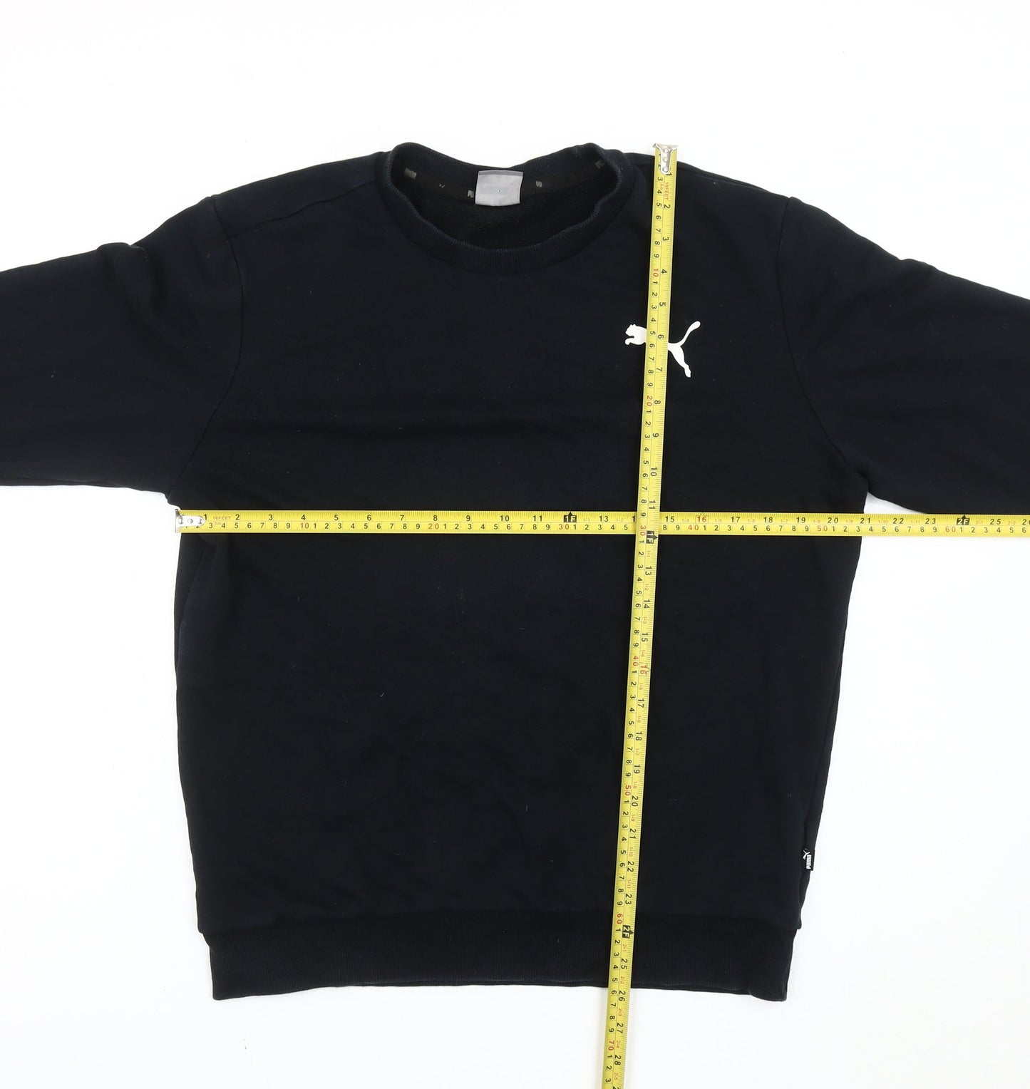 Puma Men’s Black Crew Neck Sweatshirt M Regular Fit Sportswear
