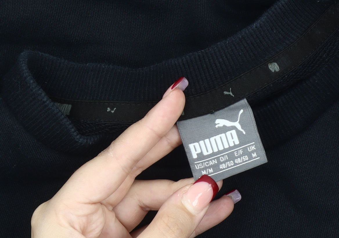 Puma Men’s Black Crew Neck Sweatshirt M Regular Fit Sportswear