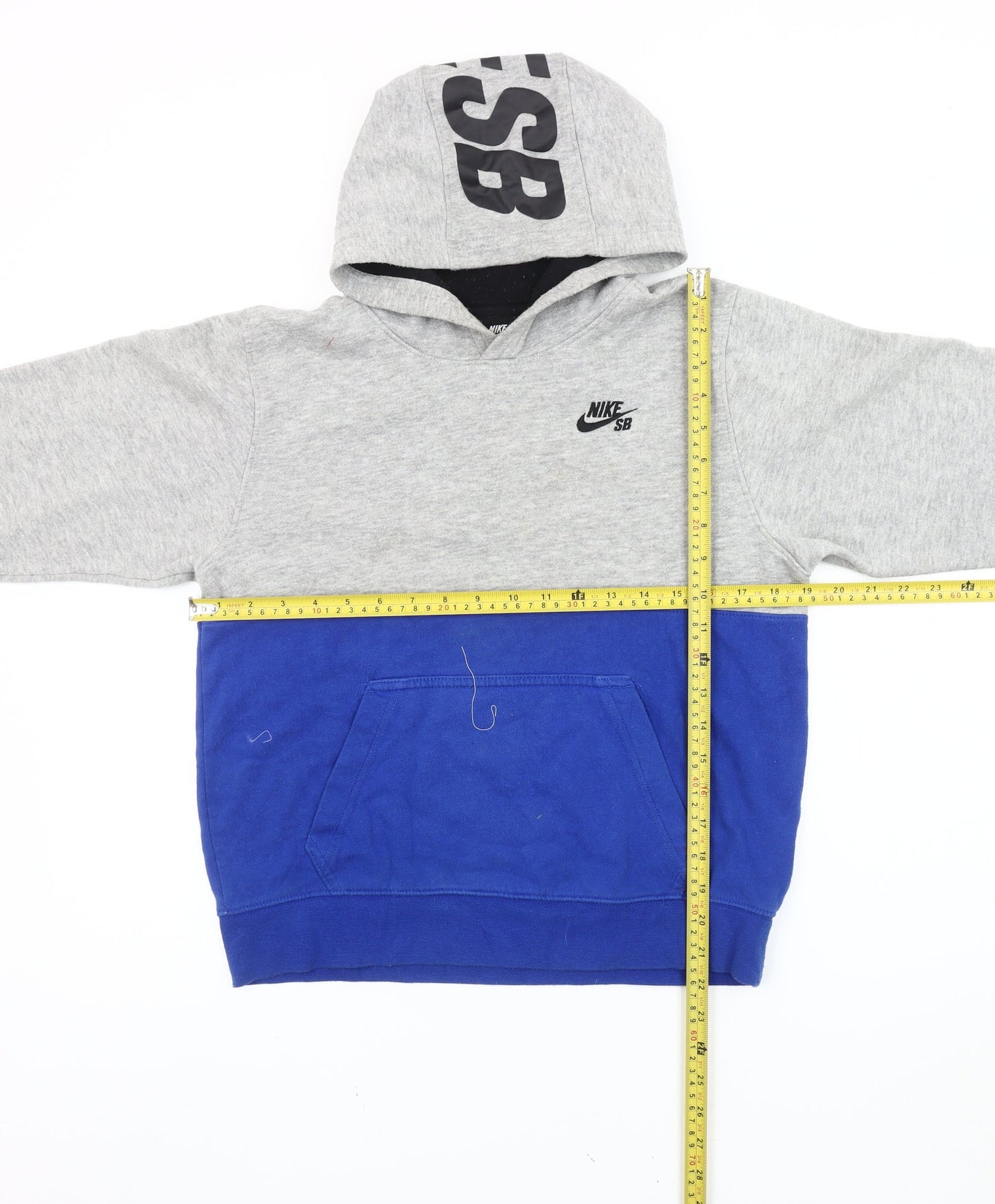 Nike SB Boys Grey Blue Pullover Hoodie 12-13 Yrs Logo Skateboarding