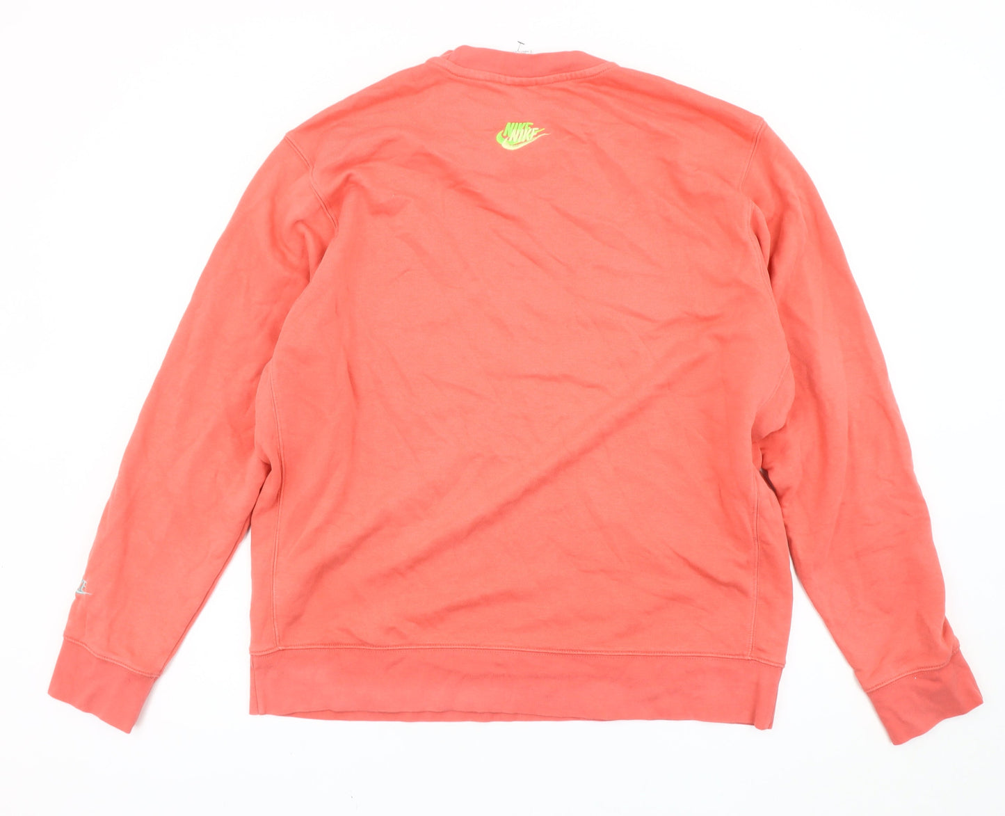 Nike Mens Pink XL Pullover Sweatshirt Logo Graphic Crew Neck