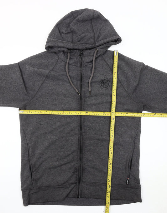 Superdry Men’s Grey Full Zip Hoodie XL Regular Fit Long Sleeve