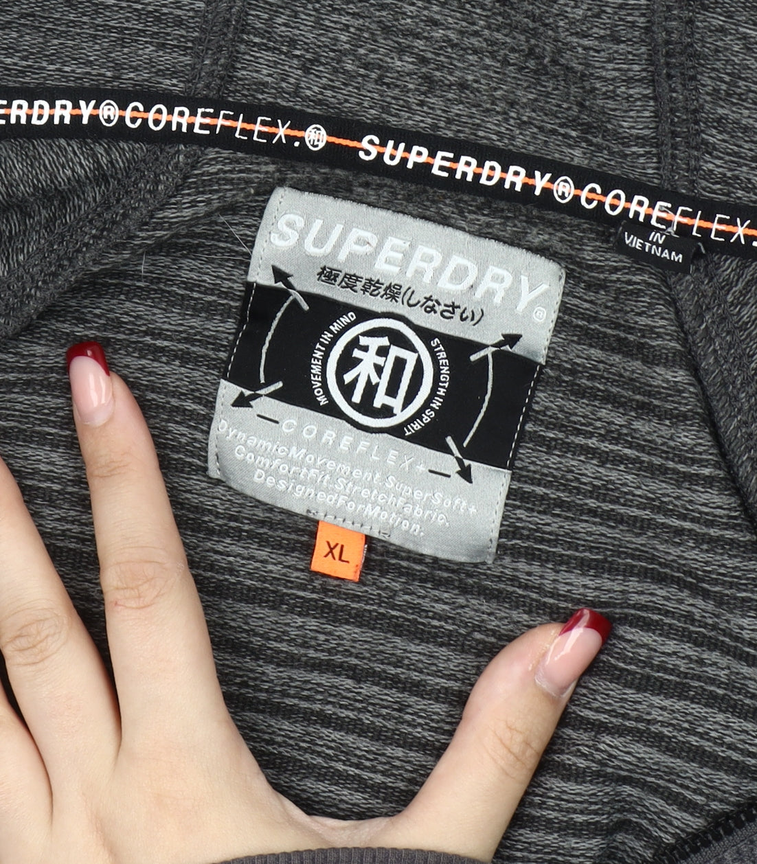 Superdry Men’s Grey Full Zip Hoodie XL Regular Fit Long Sleeve