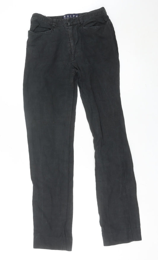 Ralph Lauren Women’s Black Linen Straight Leg Trousers Size 4