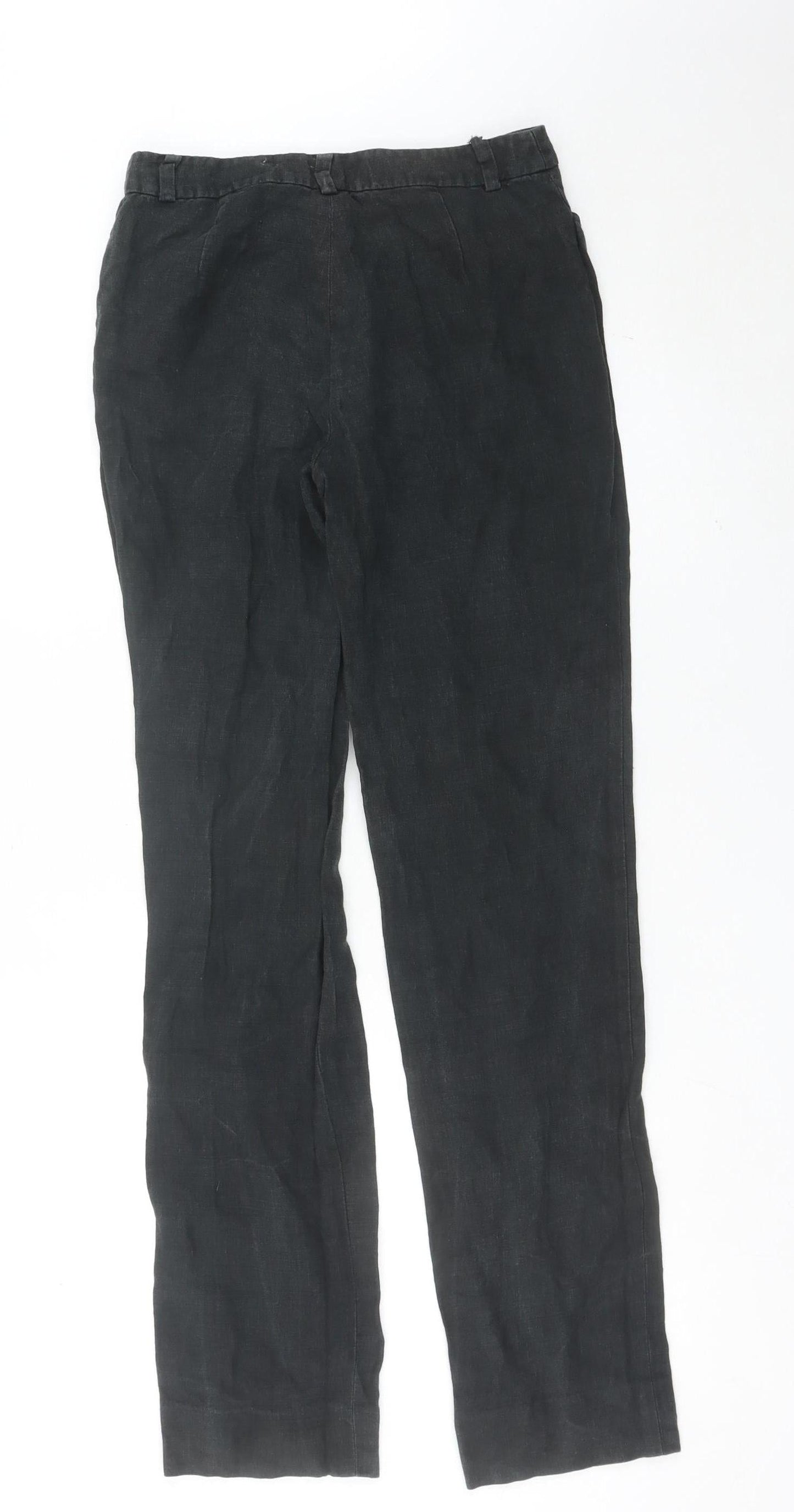 Ralph Lauren Women’s Black Linen Straight Leg Trousers Size 4