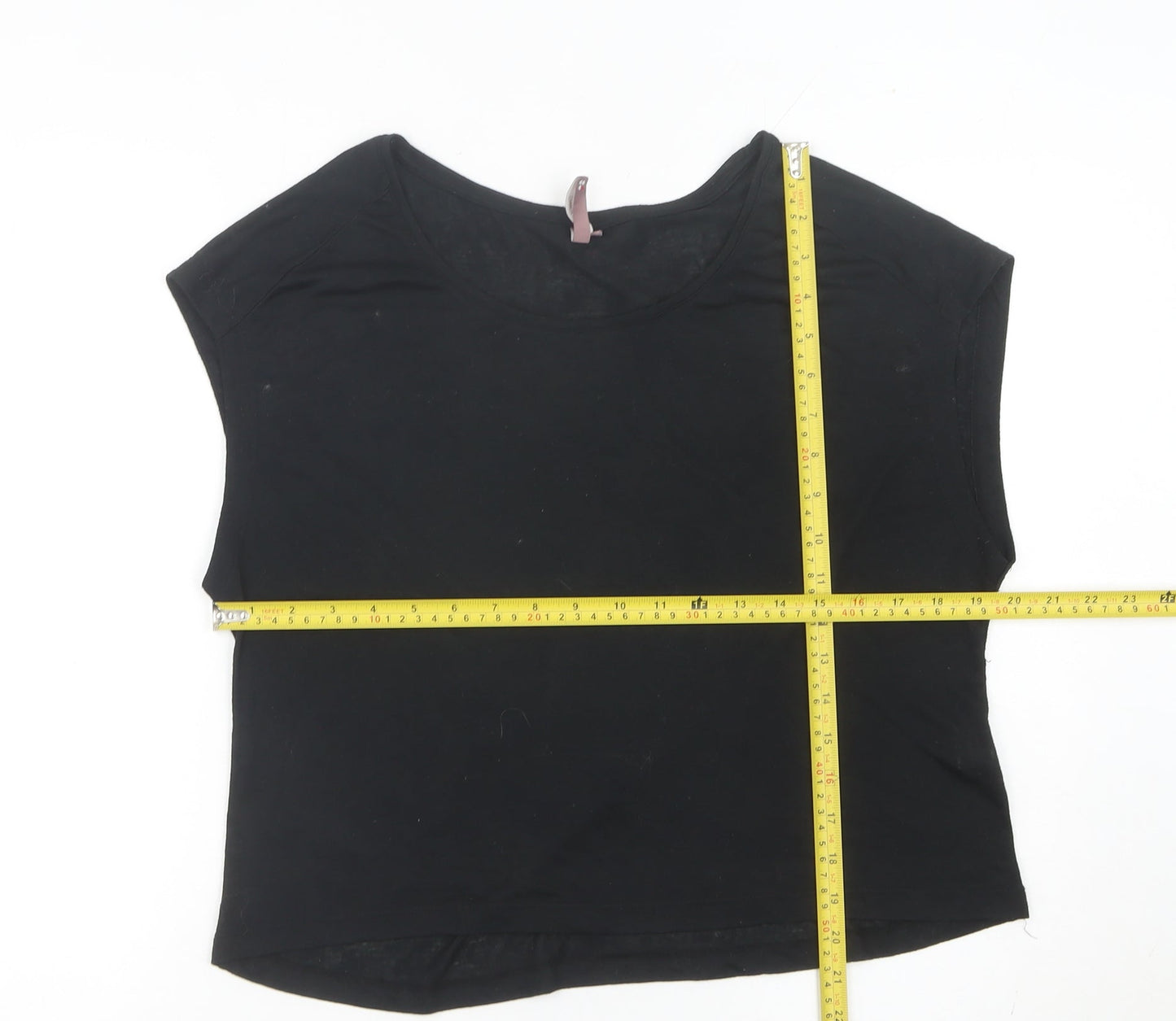 Sweaty Betty Womens Black Cropped Sleeveless Jersey T-Shirt Size M