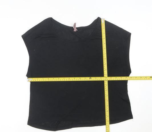 Sweaty Betty Womens Black Cropped Sleeveless Jersey T-Shirt Size M