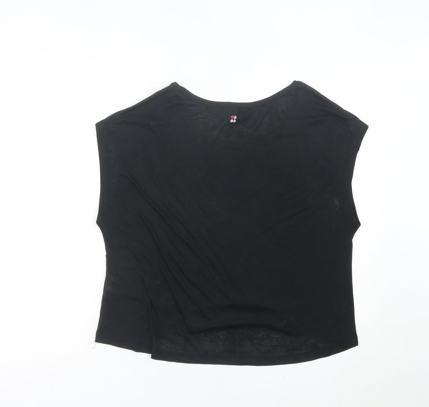 Sweaty Betty Womens Black Cropped Sleeveless Jersey T-Shirt Size M