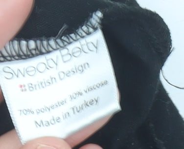 Sweaty Betty Womens Black Cropped Sleeveless Jersey T-Shirt Size M