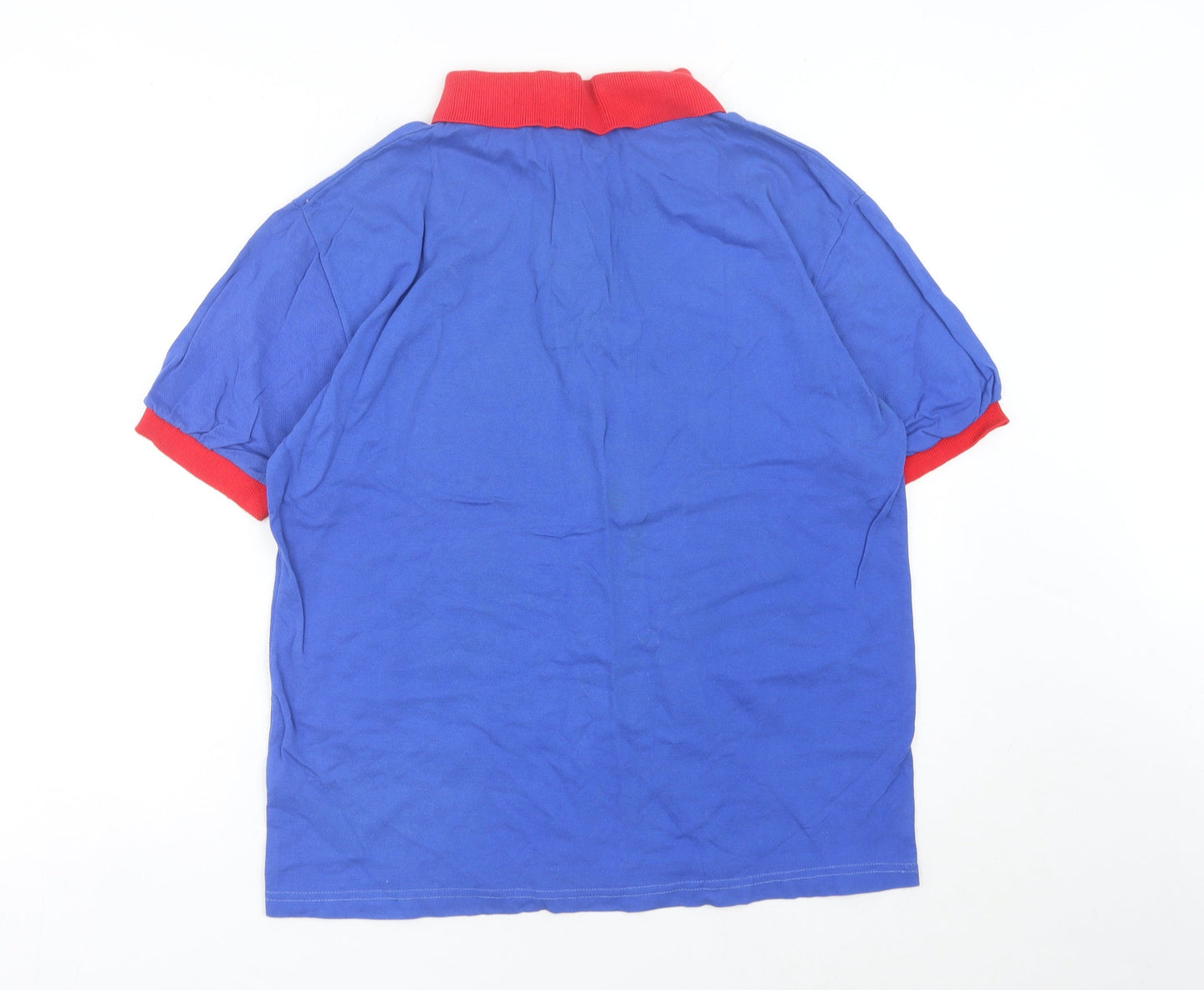 Lacoste Men’s Blue Red Collar Polo Shirt XL Cotton Vintage