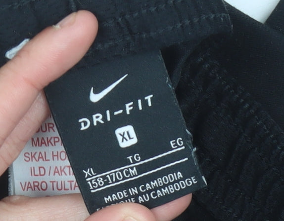 Nike Boys Black XL Jogger Trousers Dri-Fit Sportswear Polyester