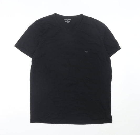 Emporio Armani Men’s Black XL Crew Neck Cotton T-Shirt