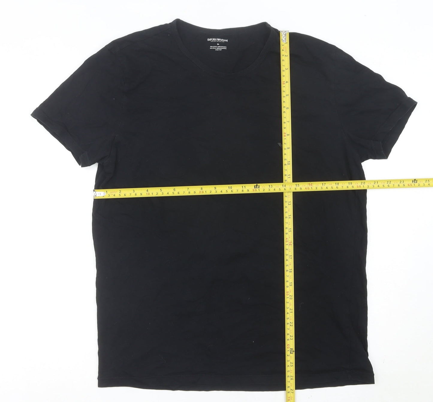 Emporio Armani Men’s Black XL Crew Neck Cotton T-Shirt