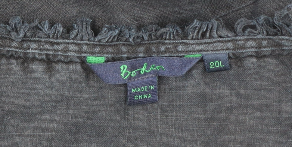 Boden Women’s Blue Linen Shift Dress Size 20 Knee Length Short Sleeve