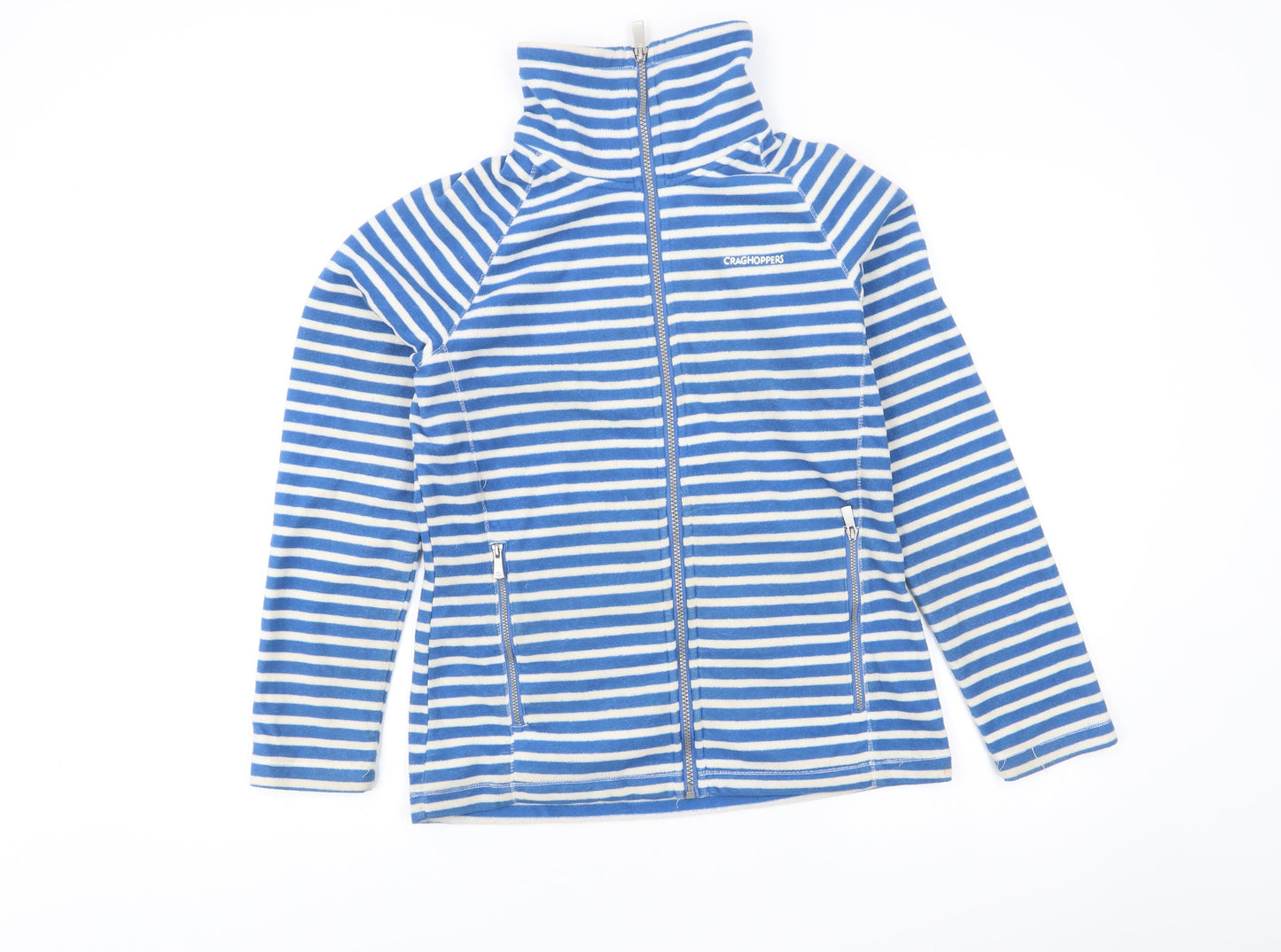 Craghoppers Women’s Blue Striped Fleece Jacket UK 10 Full Zip