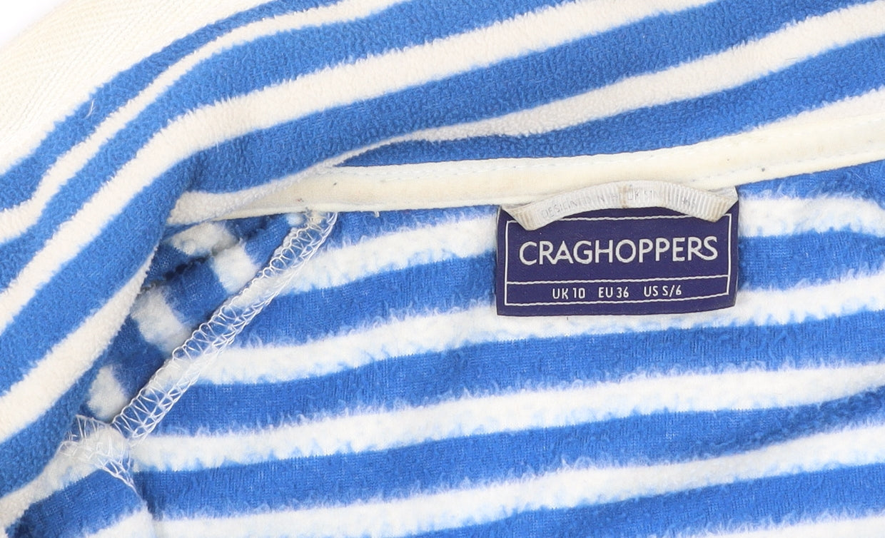 Craghoppers Women’s Blue Striped Fleece Jacket UK 10 Full Zip