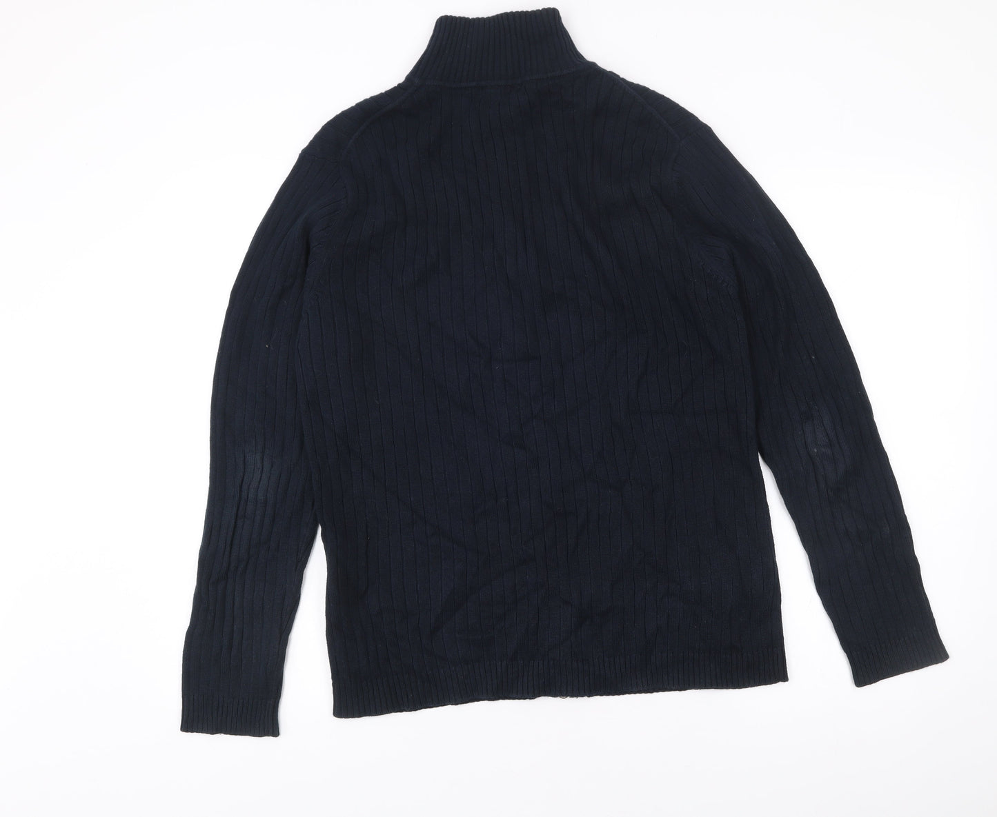 Gant Men’s Black Cotton Zip Knit Jacket Size M Stand Collar