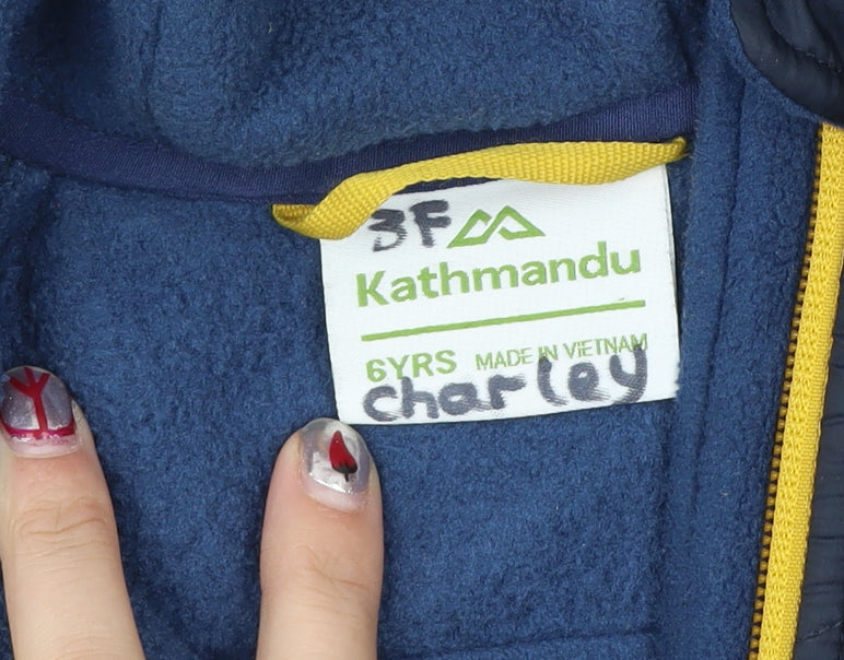 Kathmandu Boys Blue Hooded Full Zip Fleece Jacket 6 Years Outdoor