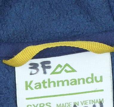 Kathmandu Boys Blue Hooded Full Zip Fleece Jacket 6 Years Outdoor