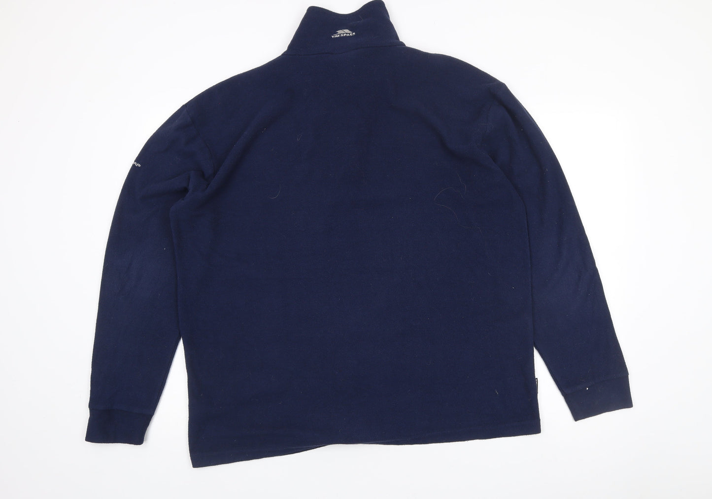 Trespass Mens Blue Fleece Sweatshirt L Pullover 1/2 Zip High Neck