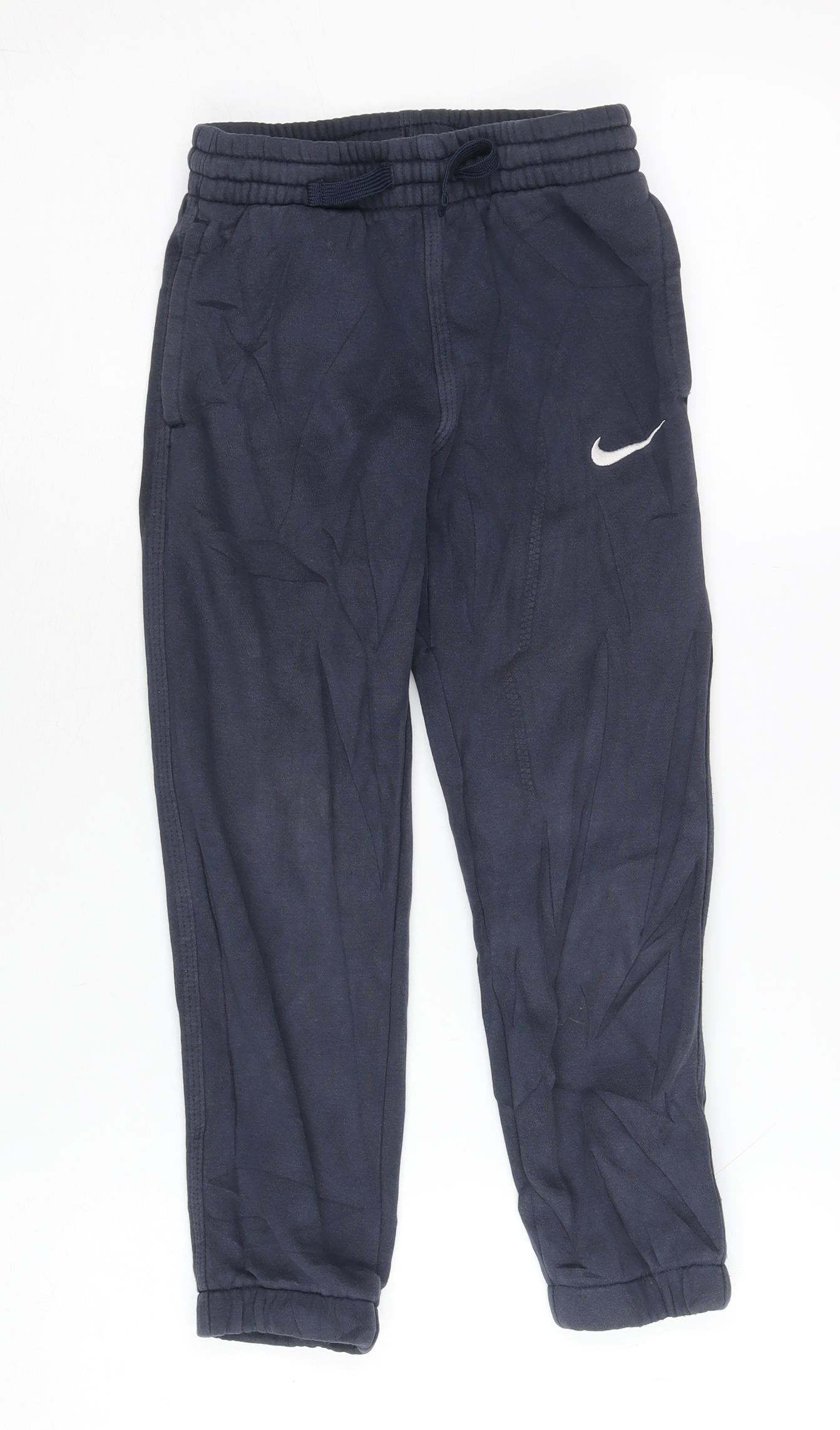 Nike Boys Blue Jogger Sweatpants 6-7 Years Cotton Blend Activewear