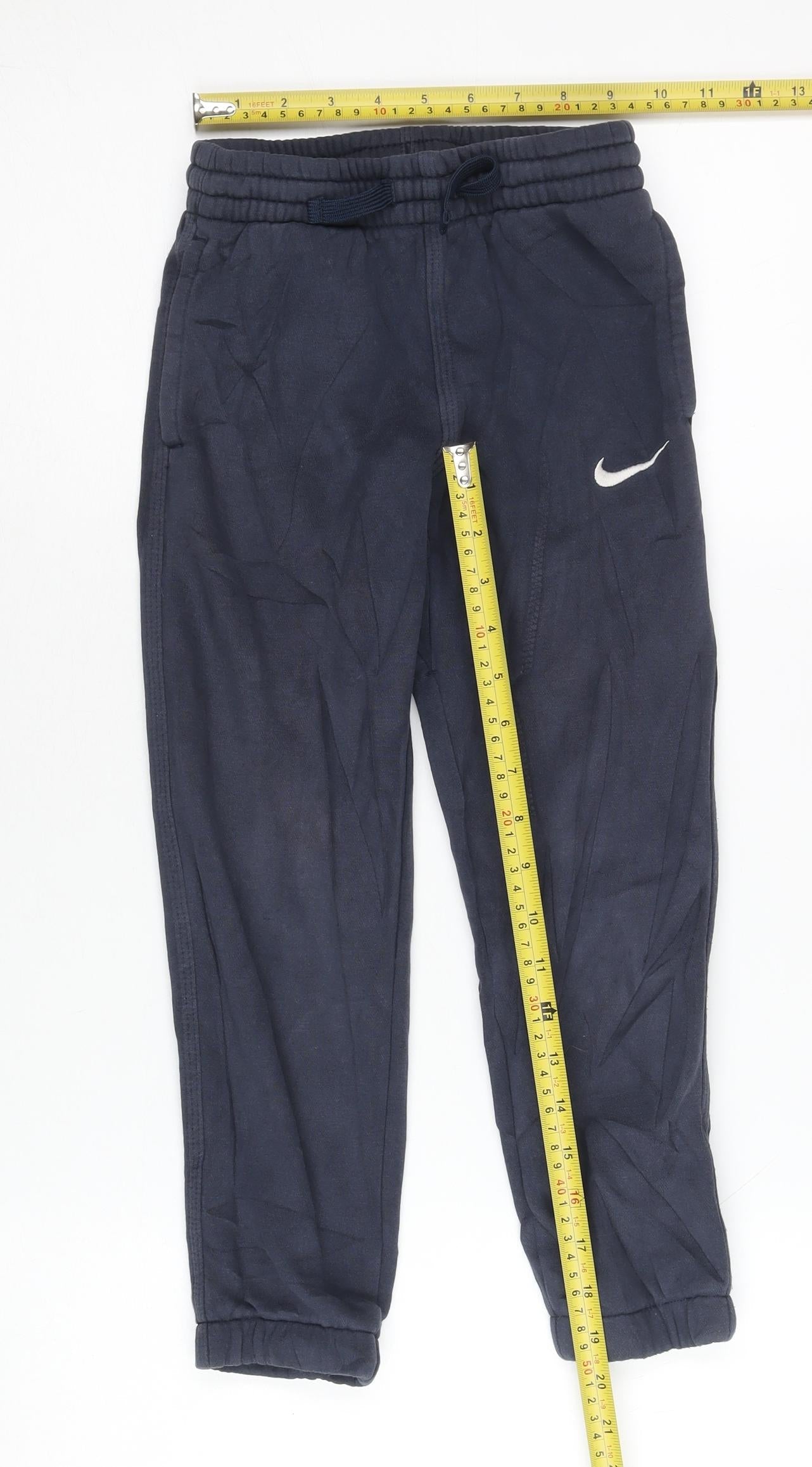 Nike Boys Blue Jogger Sweatpants 6-7 Years Cotton Blend Activewear