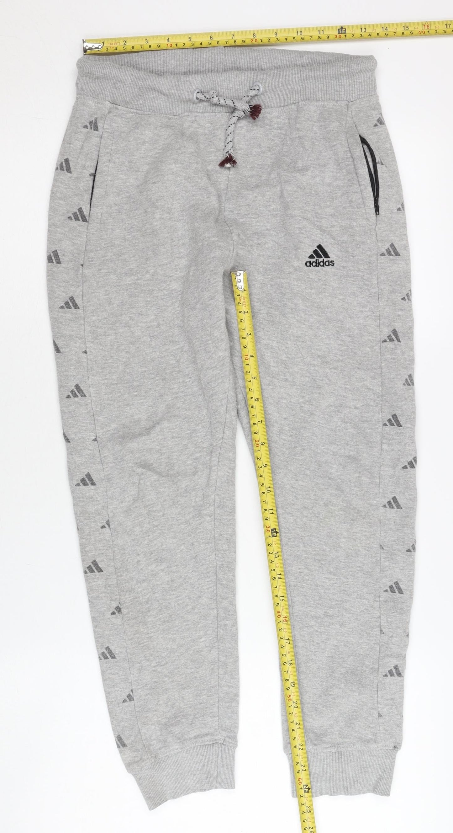 Adidas Boys Grey Jogger Sweatpants 11-12 Years Activewear Cotton Blend