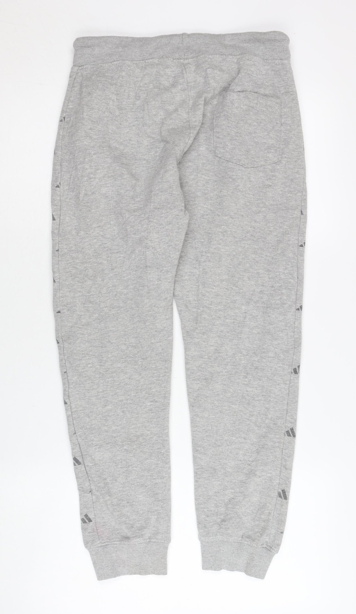 Adidas Boys Grey Jogger Sweatpants 11-12 Years Activewear Cotton Blend
