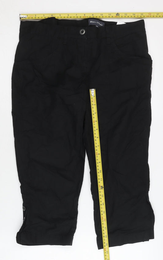 Marc O'Polo Womens Black Capri Cotton Trousers Size 10