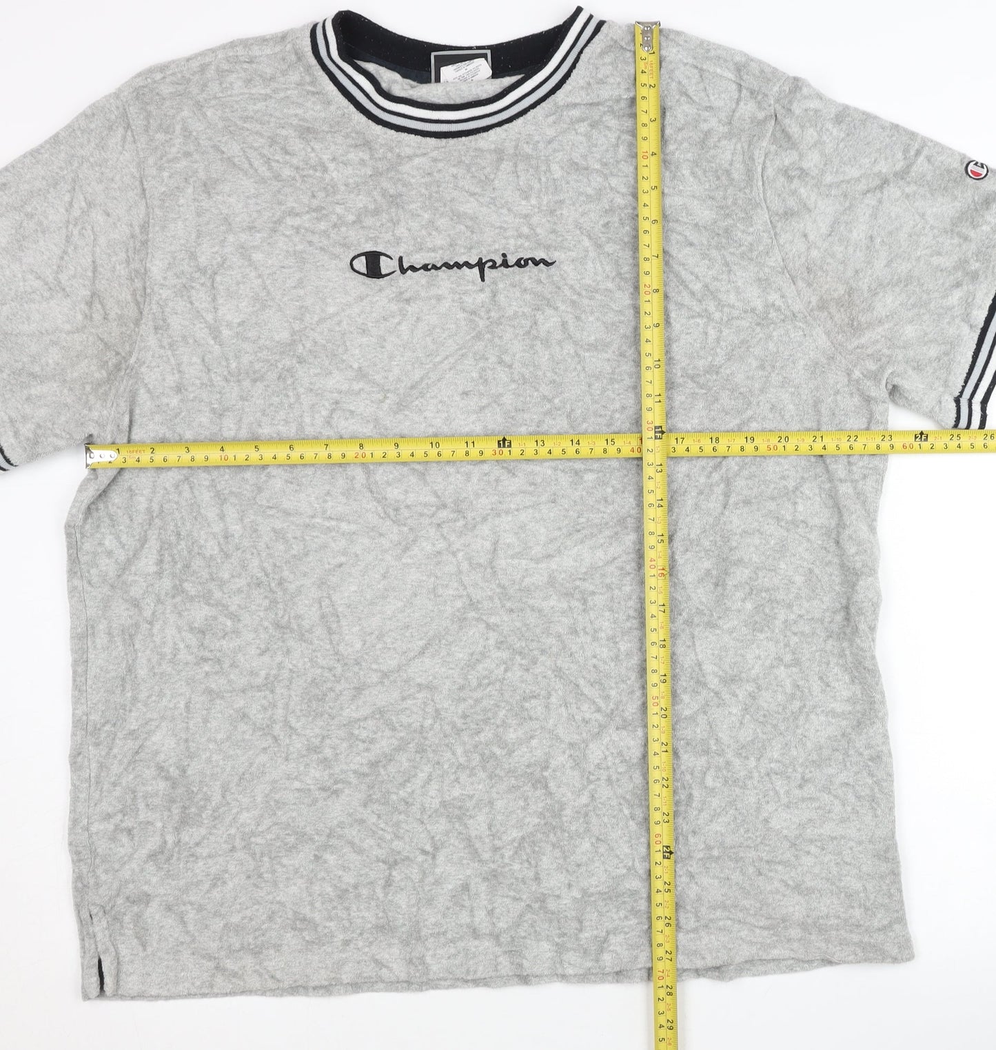 Champion Men's Grey XL Crew Neck Logo Short Sleeve T-Shirt