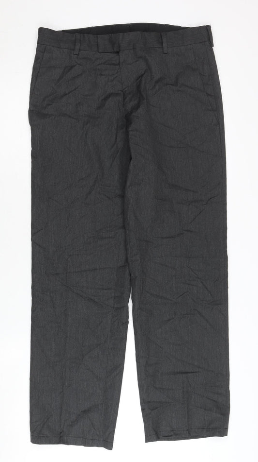 Kenneth Cole Reaction Men’s Black 32x30 Dress Pants Smart Trousers