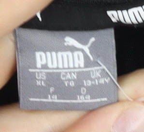 Puma Boys Black Track Jacket 13-14 Years Full Zip Lightweight Activewear