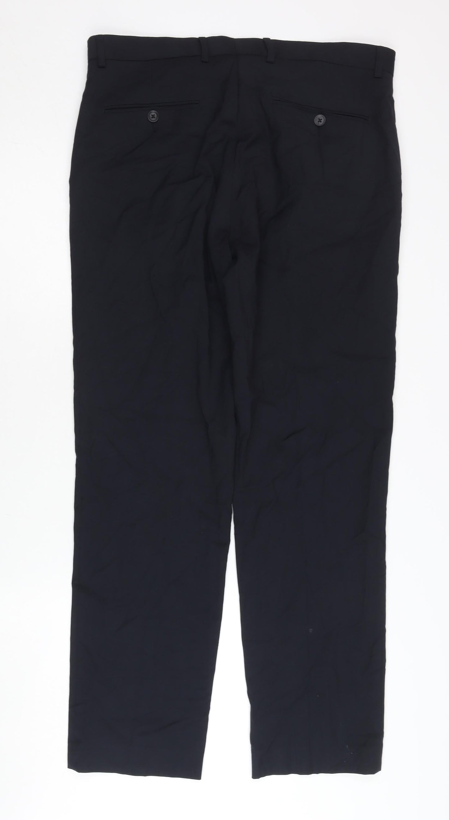 Moss Esq. Men's Black Regular Fit Dress Trousers Size 34W