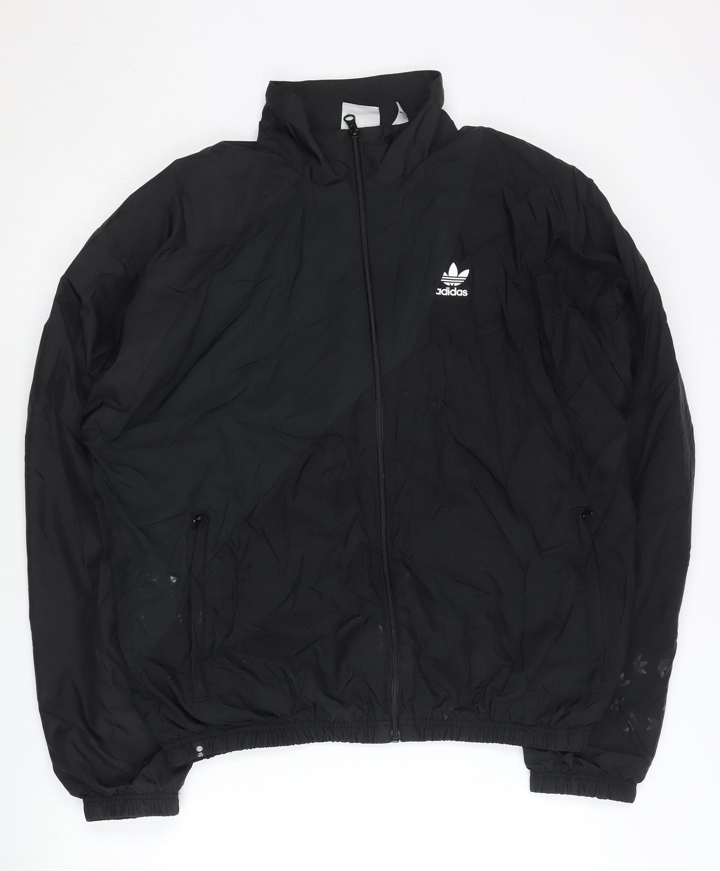 Adidas Men’s Black Track Jacket S Regular Fit Full Zip Sportswear