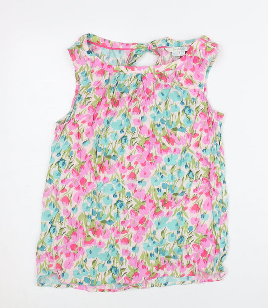 Boden Womens Multicoloured Floral Sleeveless Blouse UK12 Viscose