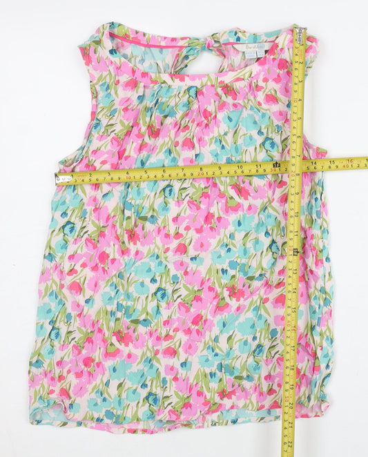 Boden Womens Multicoloured Floral Sleeveless Blouse UK12 Viscose