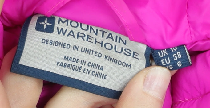Mountain Warehouse Womens Pink Size 10 Puffer Jacket Hooded Quilted