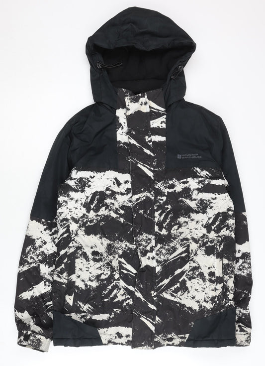 Mountain Warehouse Men’s XS Black White Puffer Ski Jacket Hooded