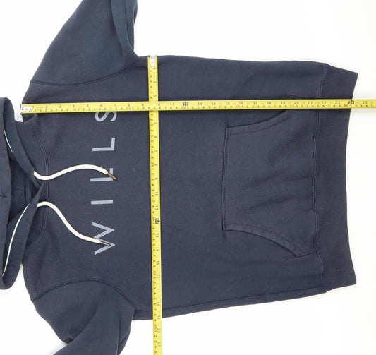 Jack Wills Womens Navy Hoodie UK 10 Pullover Logo Sweatshirt