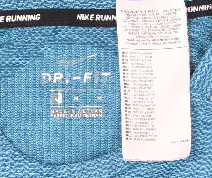 Nike Men's Blue Dri-Fit Running T-Shirt M Athletic Fit