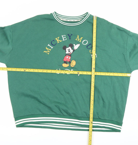 Disney Mickey Mouse Men's Green XL Pullover Sweatshirt