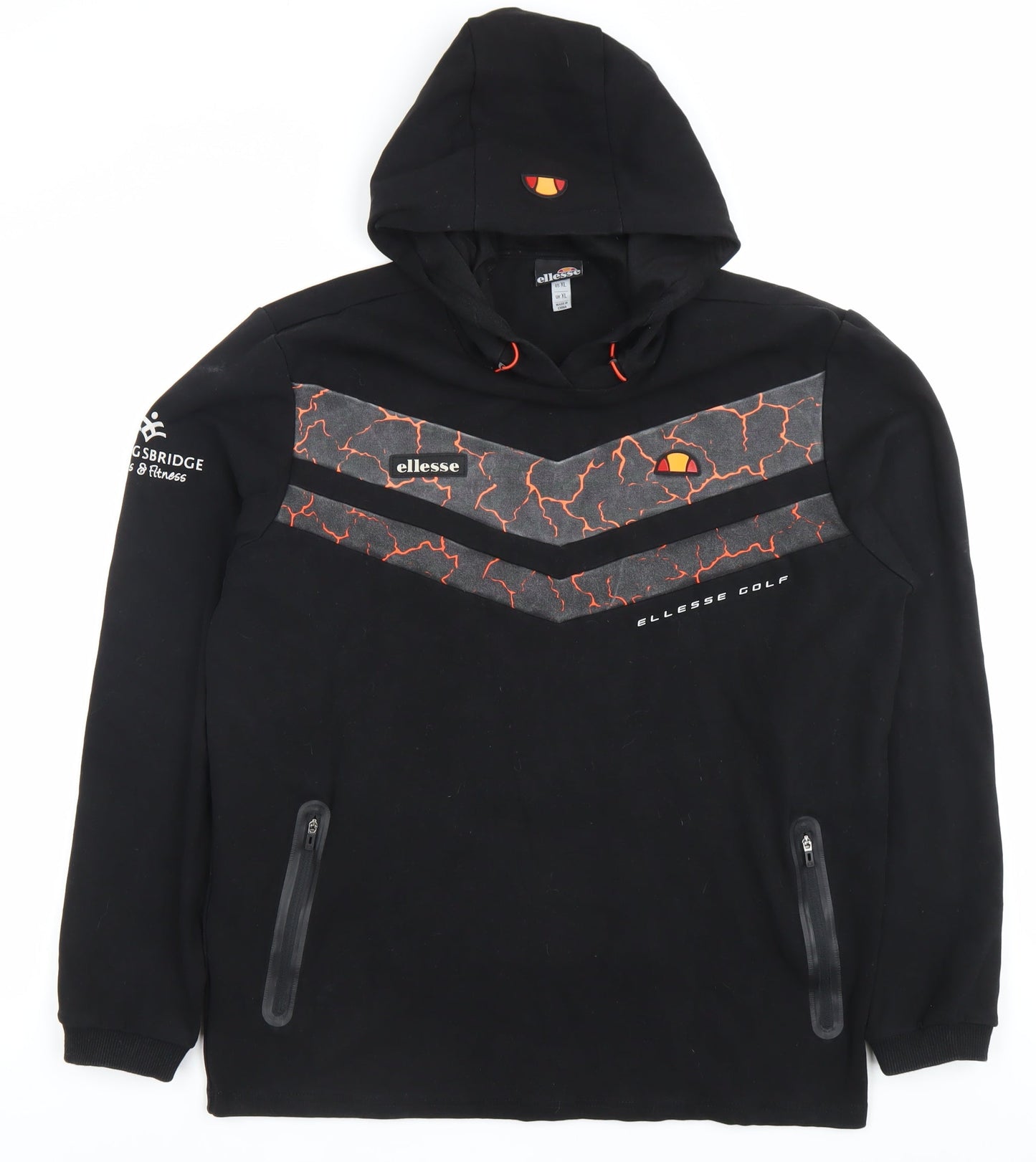 Ellesse Men’s Black XL Pullover Hoodie Graphic Print Sportswear