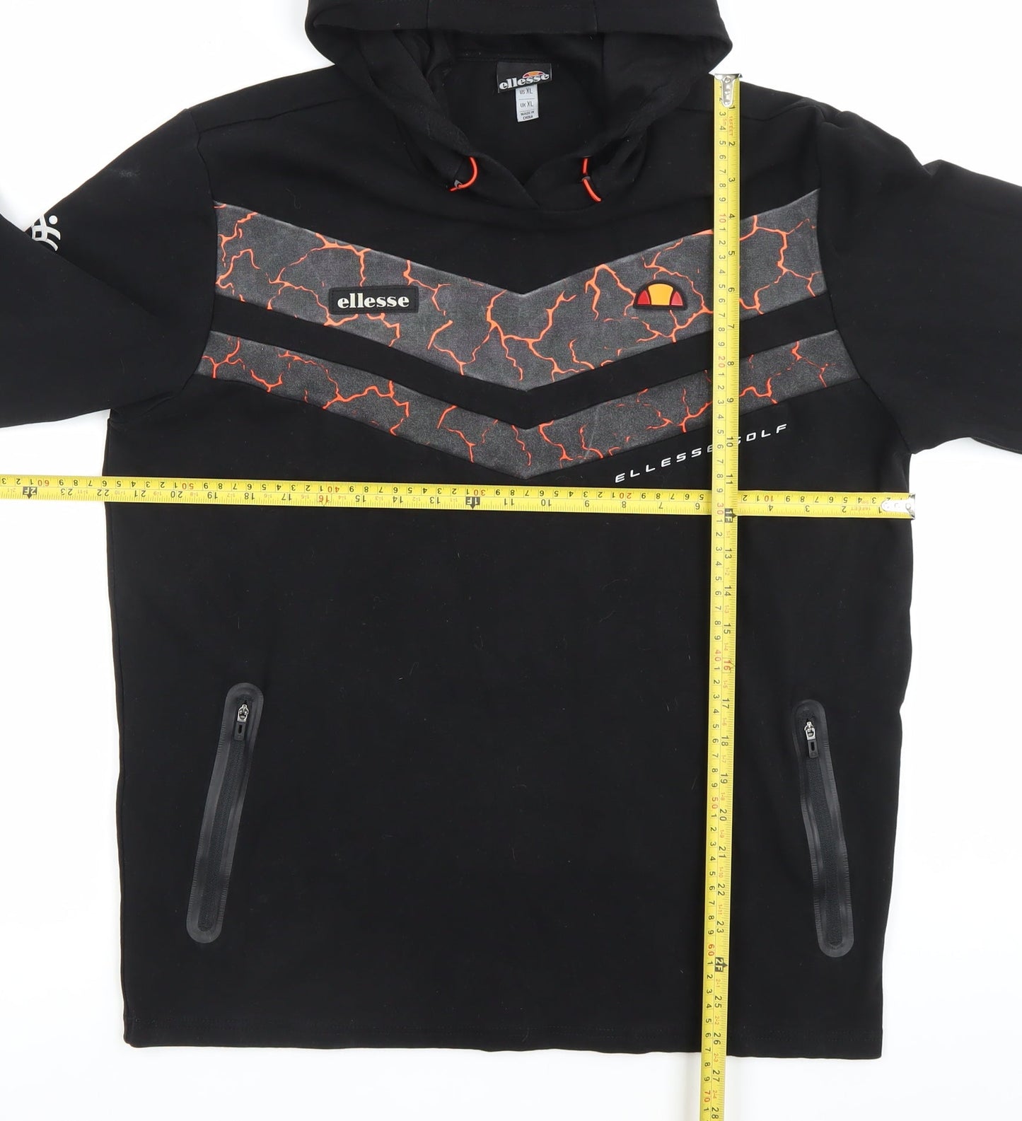 Ellesse Men’s Black XL Pullover Hoodie Graphic Print Sportswear