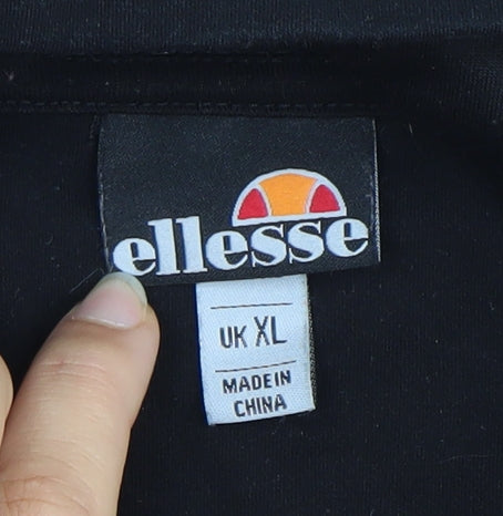 Ellesse Men’s Black XL Pullover Hoodie Graphic Print Sportswear