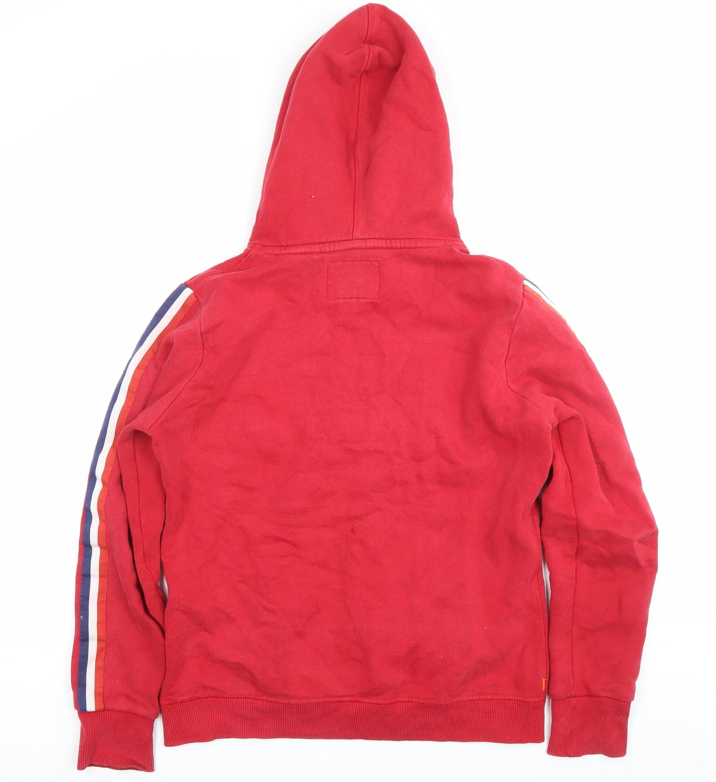 Superdry Men’s Red Pullover Hoodie M Varsity Print Sportswear