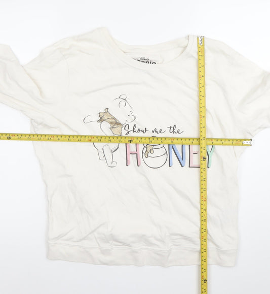 Disney Winnie the Pooh Women’s Ivory Cotton Sweatshirt Jumper Size L
