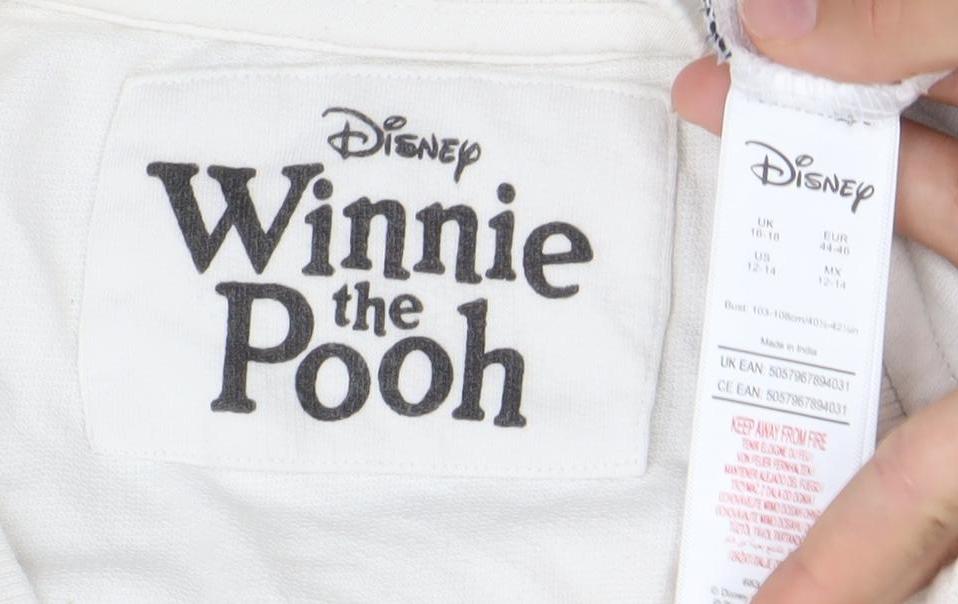 Disney Winnie the Pooh Women’s Ivory Cotton Sweatshirt Jumper Size L
