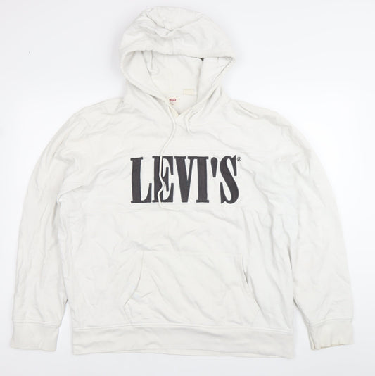 Levi's Men's White Pullover Hoodie XL Logo Graphic Cotton