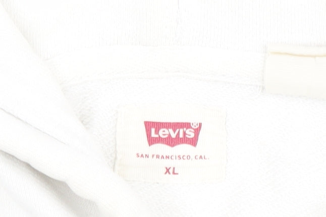 Levi's Men's White Pullover Hoodie XL Logo Graphic Cotton